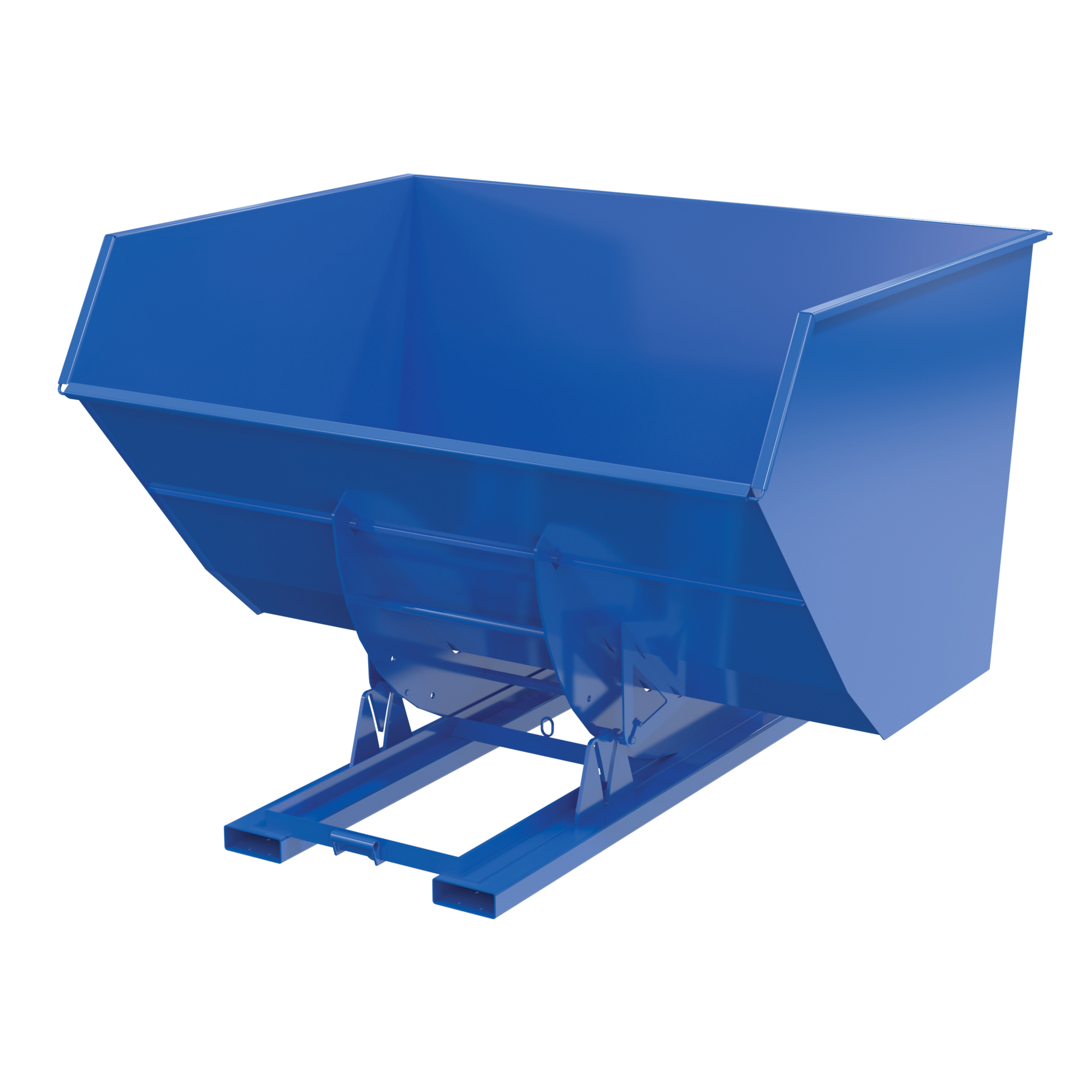 Vestil No Bump and Dump Hopper - 5 Cubic Yards, 6000-Lb. Capacity, Blue, Model# D-500-HD-NB